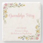 Floral Boho Uni-Abschluß Party Steinuntersetzer (Vorderseite)