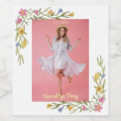 Floral Boho Uni-Abschluß Party Weinetikett (Einzelnes Label)