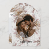 Floral Boho Valentines Card Einladung (Vorne/Hinten)