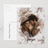 Floral Boho Valentinstag Postkarte (Vorne/Hinten)