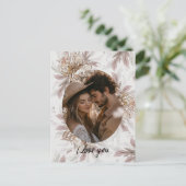 Floral Boho Valentinstag Postkarte (Stehend Vorderseite)