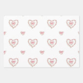 Floral Boho Valentinstag Wrapping Paper Geschenkpapier Set (Vorderseite 2)