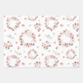 Floral Boho Valentinstag Wrapping Paper Geschenkpapier Set (Vorderseite)