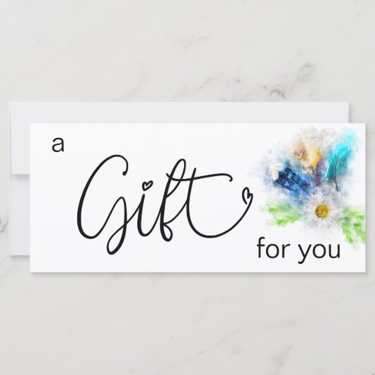 *~* Floral Boho Wasserfarbe Kristallfedern Herz (Vorderseite)