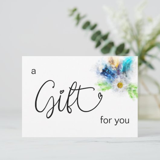 *~* Floral Boho Wasserfarbe Kristallherz Feather (Stehend Vorderseite)