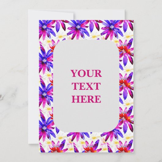 Floral Boho Wasserfarbe - Muster für künstlerische Einladung (Vorderseite)