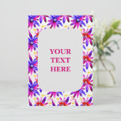 Floral Boho Wasserfarbe - Muster für künstlerische Einladung (Stehend Vorderseite)