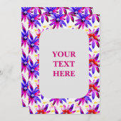 Floral Boho Wasserfarbe - Muster für künstlerische Einladung (Vorne/Hinten)