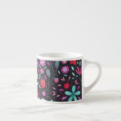 Floral Boho Watercolor Dark Espressotasse (Rechts)