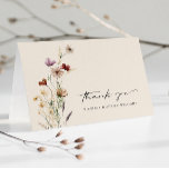 Floral Boho Wedding Danke-Card Dankeskarte<br><div class="desc">Diese stilvolle und elegante Hochzeitskarte mit wunderschönen handbemalten Aquarellbädern,  die als hübsches Bouquet für den Frühling,  den Sommer oder für Hochzeiten im Herbst eingerichtet sind. Finden Sie passende Artikel in der Boho Wildblume Wedding Collection.</div>