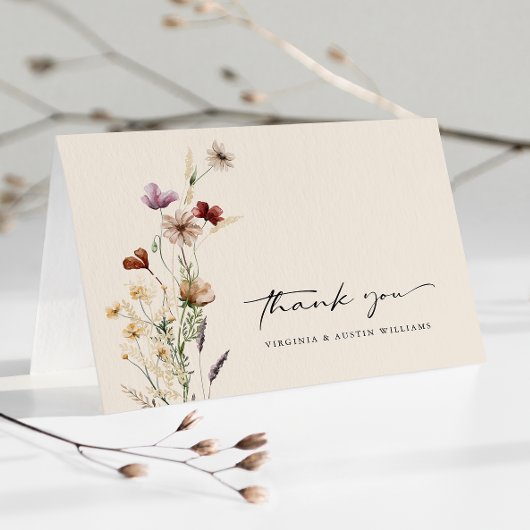 Floral Boho Wedding Danke-Card Dankeskarte