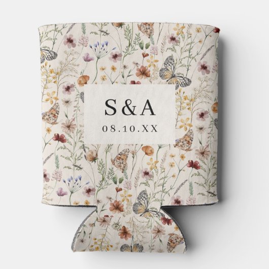 Floral Boho Wedding Dosenkühler (Rückseite)