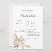 Floral Boho Wedding Einladung Invitación (Vorderseite)