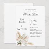 Floral Boho Wedding Einladung Invitación (Vorne/Hinten)