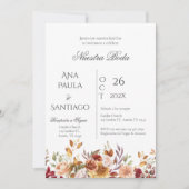 Floral Boho Wedding Einladung Invitación (Vorderseite)