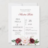 Floral Boho Wedding Einladung Invitación (Vorderseite)