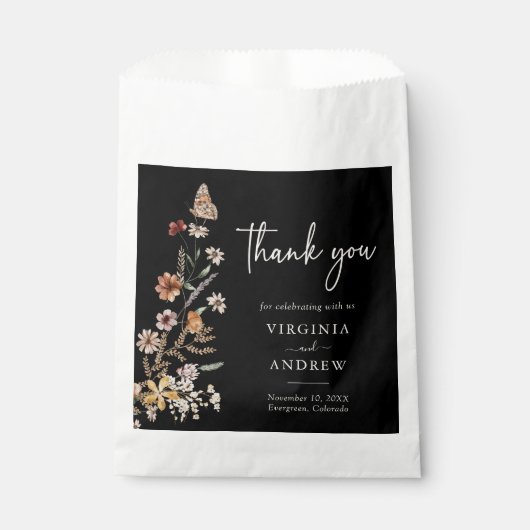 Floral Boho Wedding Geschenktütchen (Vorderseite)