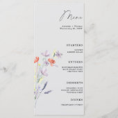 Floral Boho Wedding-Menü Menükarte (Vorderseite)
