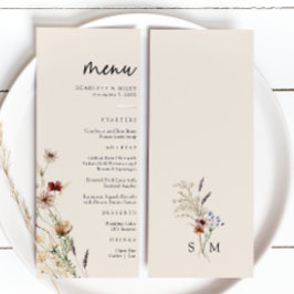 Floral Boho Wedding Menükarte