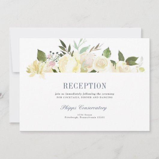 Floral Boho Wedding Reception Card Einladung (Vorderseite)