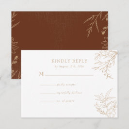 Floral Boho Wedding RSVP Cards Karte