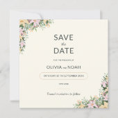 Floral boho wedding save the date (Vorderseite)