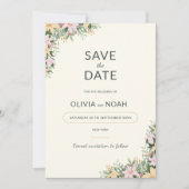 Floral boho wedding save the date (Vorderseite)