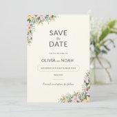 Floral boho wedding save the date (Stehend Vorderseite)