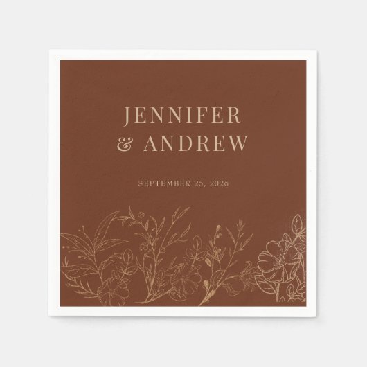 Floral Boho Wedding Serviette (Vorderseite)