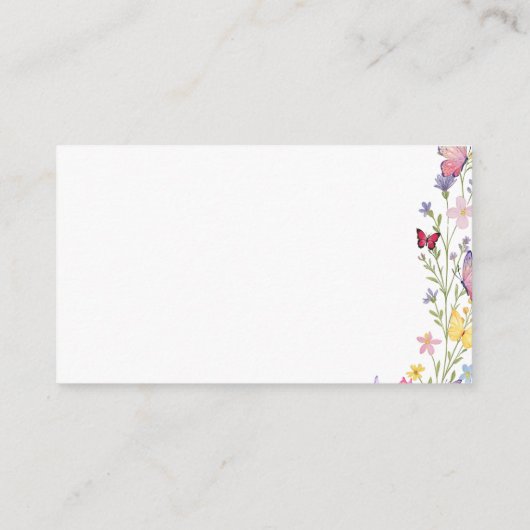 Floral Boho Wildblume QR Code Wedding RSVP Begleitkarte (Rückseite)