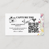 Floral Boho Wildblume QR Code Wedding RSVP Begleitkarte (Vorderseite)