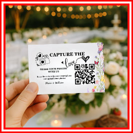 Floral Boho Wildblume QR Code Wedding RSVP Begleitkarte