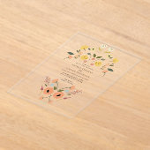 Floral Boho Wildblume Wedding Acryleinladungen (Ablage )