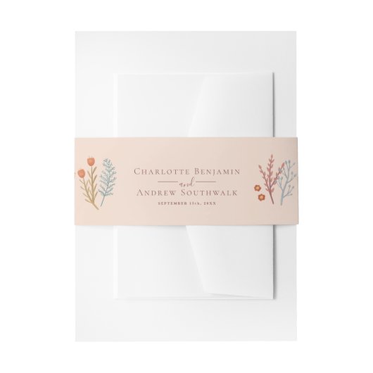 Floral Boho Wildblume Wedding Einladungsbanderole (Vorderseite Beispiel)