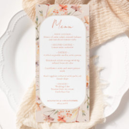 Floral Boho Wildblume Wedding Menükarte