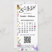 Floral Boho Wildblume Wedding QR Save the Date (Vorderseite)