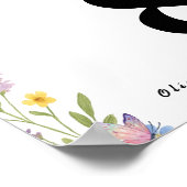 Floral Boho Wildblumen Hochzeit Tischnummer Poster (Ecke)