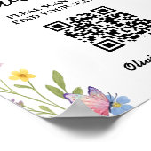 Floral-Boho-Wildblumen Hochzeitsdiagramm QR Poster (Ecke)