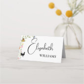 Floral Boho Wildblumen Hühnermenükarte Platzkarte (Vorderseite)