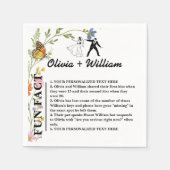 Floral Boho Wildblumen Monogram FUN FACT Wedding Serviette (Vorderseite)