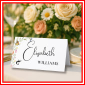 Floral Boho Wildblumen Shrimp Menü Name Cards
