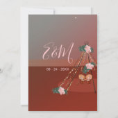Floral Boho Wüste Rustikaler Tee / Tipi Wedding Einladung (Rückseite)