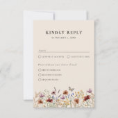 Floral Boho zu den Mahlzeiten RSVP Karte (Vorderseite)