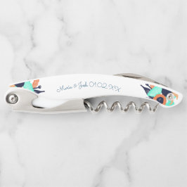 Floral Bold Poppies Paare Monogramm Kellnermesser