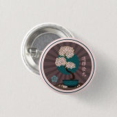 Floral bonsai "Choose to shill" asiatische Kunst Button (Vorne & Hinten)