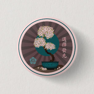 Floral bonsai "Choose to shill" asiatische Kunst Button