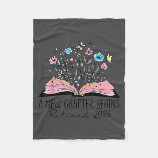 Floral Book A New Chapter Begins Retired 2026 Reti Fleecedecke (Vorderseite)