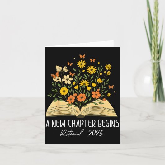 Floral Book A New Chapter Begins Retired Retiremen Karte (Vorderseite)
