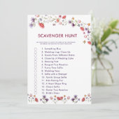 Floral Book Bridal Shower Scavenger Hunt Game  (Stehend Vorderseite)