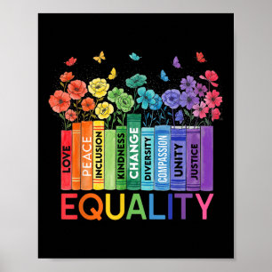 Floral Book Equality Human Rights, Social Justice Poster